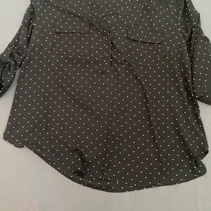 Polka Dot V-Neck Blouse